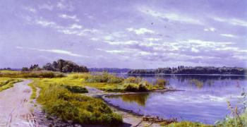 Peder Mork Monsted : River Landscape